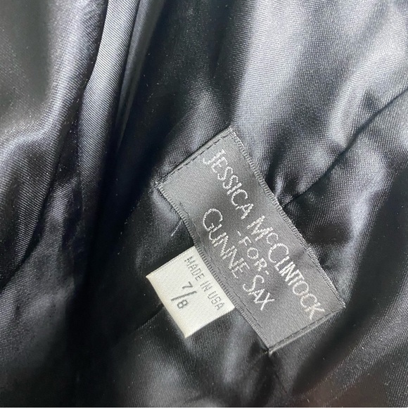 VTG Jessica McClintock for Gunne Sax‎ Lace Champaign Black Mini Dress Sz 7 or 8 - Picture 7 of 7